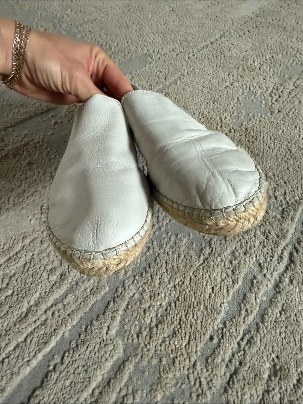 Mint Velvet Spain white leather closed toe Espadrille Sandal 9US 39EU